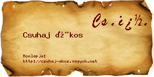 Csuhaj Ákos névjegykártya