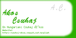akos csuhaj business card